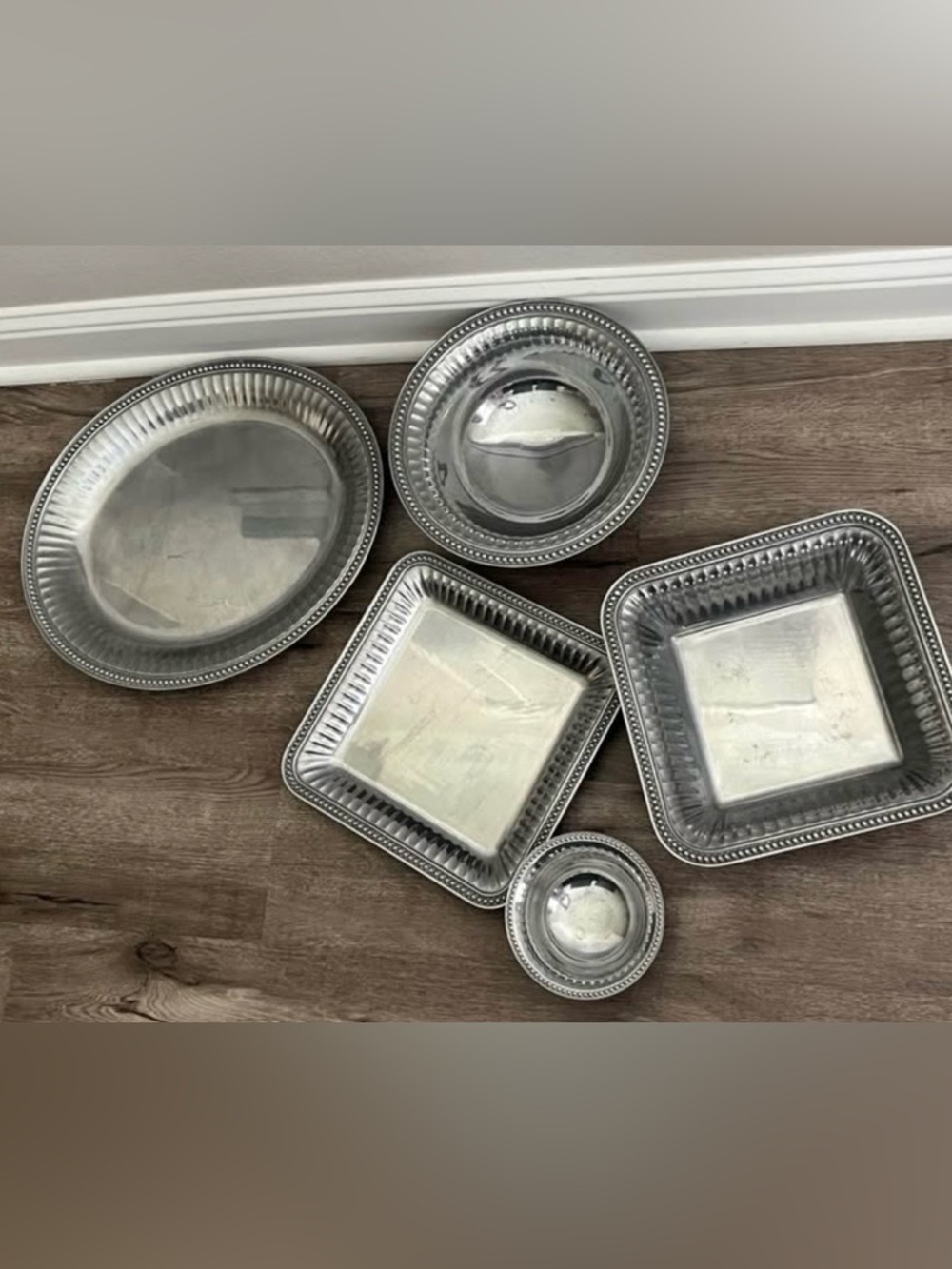 Wilton Armetale Flutes and Pearls Serveware: Bowls, Tray, Platter